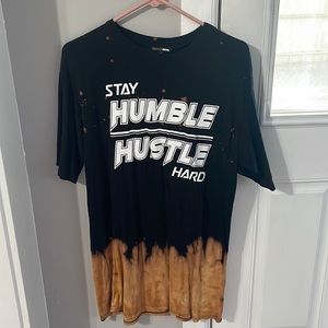 Fashion nova “ stay humble” black t-shirt dress